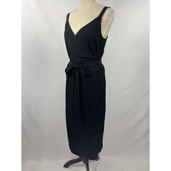 Everlane Japanese GoWeave Tank Wrap Dress Black 6 - Picture 11 of 12